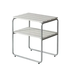 Table d'appoint Grythyttan, Chêne laqué blanc - structure en acier avec galvanisation à chaud