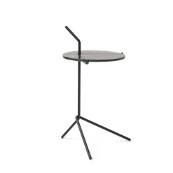 Table d'appoint Halten SH9, Smoked glass-warm black