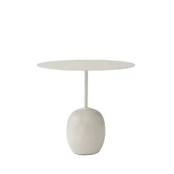 Table d'appoint Lato LN9, blanc, marbre crema diva