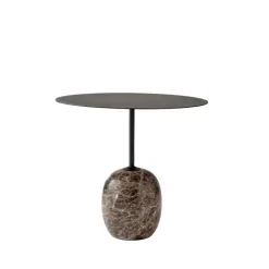 Table d'appoint Lato LN9, noir, marbre emperador