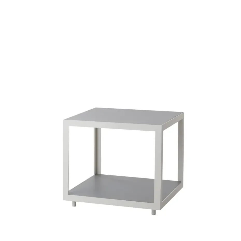 Table d'appoint Level, Light grey, céramique, support blanc