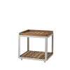 Table d'appoint Level, Teck, support blanc