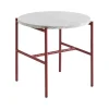 Table d'appoint Rebar Ø45 cm, Grey marble-barn red