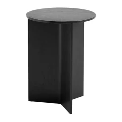 Table d'appoint Slit high Ø35 cm, Black lacquered oak