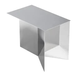 Table d'appoint Slit Oblong 27,5x49 cm, Mirror polished steel