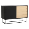 Table d'appoint Virka, hauteur 120 cm, Chêne - noir