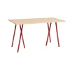 Table de bar Loop Stand incl. support 87,5x180 cm, Maroon red-clear lacq. oak