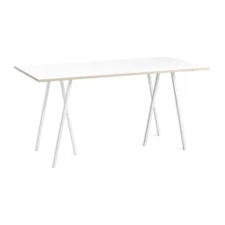 Table de bar Loop Stand incl. support 92,5x200 cm, White-white laminate-plywood
