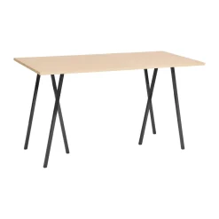 Table de bar Loop Stand incl. support 87,5x180 cm, Black-clear lacq. oak
