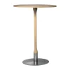 Table de bar Rod Ø70 cm, Chêne laqué mat pigment blanc