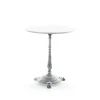 Table de café Classic, Marbre blanc, support en aluminium brut
