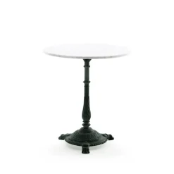 Table de café Classic, Marbre blanc, support noir