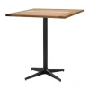 Table de café Drop teak 72x72 cm, Pied lava grey