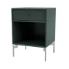 Table de chevet Dream, black jade 163, pieds chromés