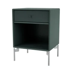 Table de chevet Dream, black jade 163, pieds chromés