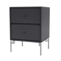 Table de chevet Drift, anthracite 04, pieds chromés cm