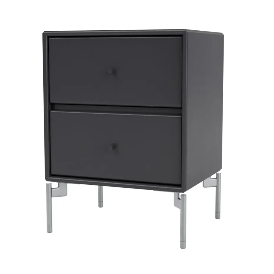 Table de chevet Drift, anthracite 04, pieds chromés cm