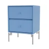 Table de chevet Drift, azure 154, pieds chromés cm