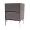 Table de chevet Drift, Coffee 35, pieds chromés cm
