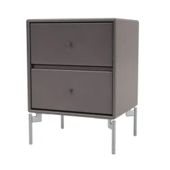 Table de chevet Drift, Coffee 35, pieds chromés cm