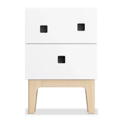 Table de chevet Peep S1, blanc, chêne pigmenté blanc