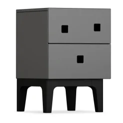 Table de chevet Peep S1, slate grey, noir laqué