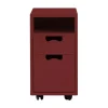 Table de chevet Snö G3, Brown red, roues noires