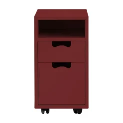 Table de chevet Snö G3, Brown red, roues noires