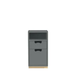 Table de chevet Snö G3, storm grey, base en bouleau