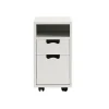 Table de chevet Snö G3, white, roues noires