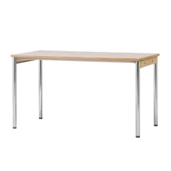 Table de conférence Co Table 140x70cm, Chrome, laminate creme