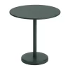 Table en acier Linear Ø70 cm, Dark green