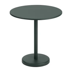 Table en acier Linear Ø70 cm, Dark green
