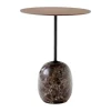 Table Lato LN8, Lacquered walnut-Emperador marble