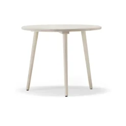 Table Miss Tailor Ø90 cm, Bouleau laqué mat clair-plateau fixe