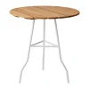 Table Pia Ø70 cm, Structure en acier laqué blanc - chêne huilé