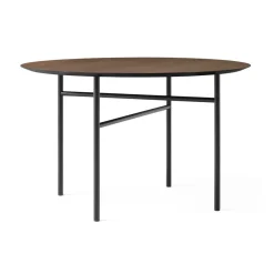 Table ronde Snaregade, Chêne teinté noir-foncé, Ø120 cm