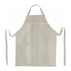 Tablier à pois, Naturel-taupe