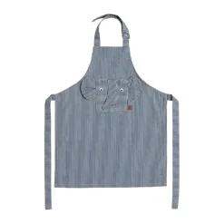 Tablier Striped denim elephant, Blue