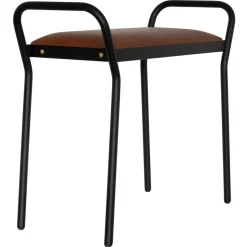 Tabouret Anyone, noir-cognac vintage