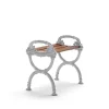Tabouret Byarum, Acajou, support en aluminium brut