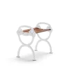 Tabouret Byarum, Acajou, support blanc