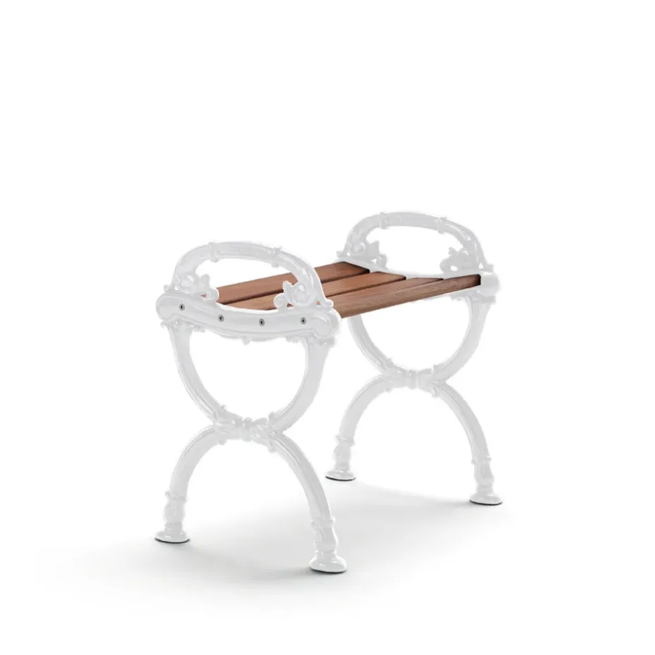 Tabouret Byarum, Acajou, support blanc