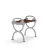 Tabouret Byarum, Pin brun lasure, support en aluminium brut