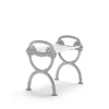 Tabouret Byarum, Pin laqué blanc, support en aluminium brut