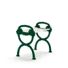 Tabouret Byarum, Pin laqué blanc, support vert
