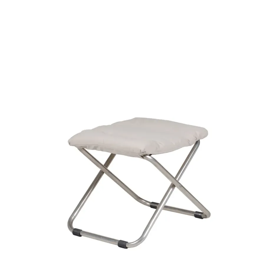 Tabouret Chico Soft, Beige-support en aluminium