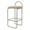 Tabouret de bar Angui bouclé, Taupe