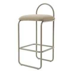 Tabouret de bar Angui bouclé, Taupe