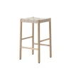 Tabouret de bar Betty TK7, oak, assise en ruban de lin tressé naturel